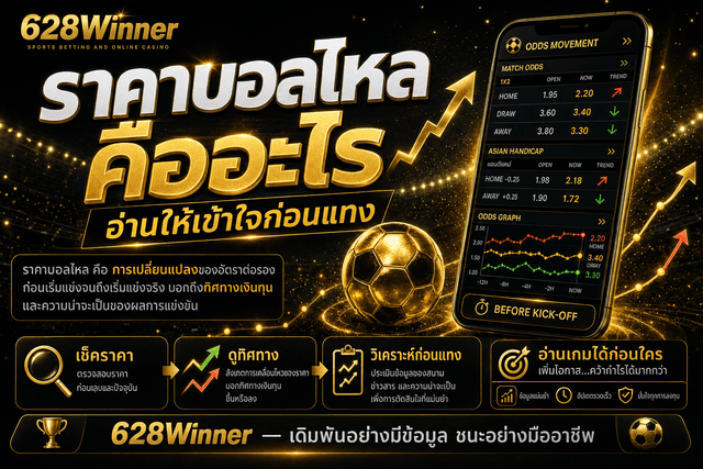 ราคาบอลไหล คืออะไร อ่านให้เข้าใจก่อนแทง | 628Winner