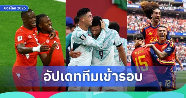 16 ทีมสุดท้ายบอลโลก 2026 อัปเดตล่าสุด